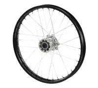 SheerFaring Rueda Aleación Aluminio con Núcleo Buje Resistente para y Terreno con Radios Plateados y Llanta Negra para Conducción Fuera Carretera y, 21 Pulgadas, Rueda Delantera