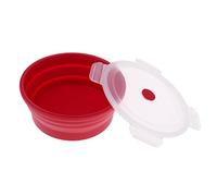 SheerFaring Tazón Plegable para Camping de Silicona Compacta con Tapa Material Seguro para Alimentos Fácil de Guardar y Limpiar Adecuado para Senderismo Picnic, Rojo, 1200ml