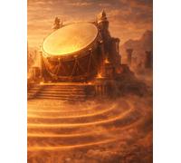 Sheet Music Book - Ancient Ceremonial Drum at Golden Sunrise: Blank Music Manuscript Paper with 12 Staves Per Page for Composition, Songwriting, ... and Musical Ideas | 100 Pages | 8.5" x 11"