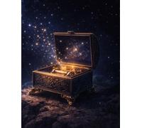 Sheet Music Book - Antique Music Box Among the Stars: Blank Manuscript Paper with 12 Staves Per Page for Composition, Songwriting, Lessons, Practice, Notation and Creative Ideas | 100 Pages | 8.5 x 11