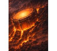 Sheet Music Book - Fiery Drum in Volcanic Landscape: Blank Music Manuscript Paper with 12 Staves Per Page for Composition, Songwriting, Lessons, Practice and Musical Ideas | 100 Pages | 8.5" x 11"