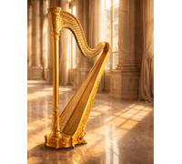 Sheet Music Book - Golden Harp in Grand Hall: Blank Music Manuscript Paper with 12 Staves Per Page for Composition, Songwriting, Lessons, Practice and Musical Ideas | 100 Pages | 8.5" x 11"