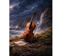 Sheet Music Book - Violin by Stormy Ocean Cliffs: Blank Music Manuscript Paper with 12 Staves Per Page for Composition, Songwriting, Lessons, Practice and Musical Ideas | 100 Pages | 8.5" x 11"