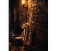 Sheet Music Notebook: Midnight Saxophone Theme: Music manuscript paper with 12 staves per page for songwriting, notation, and composition