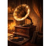 Sheet Music Notebook: Vintage Gramophone Theme: Music manuscript paper with 12 staves per page for songwriting, notation, and composition