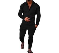 Sheey Chandal Hombre Completo Chandals Hombre Conjunto de Ropa Costura Cremallera Chándal Hombre Completo Traje Deportivo Pantalones Abrigo Chaqueta Jersey para Primavera Otoño Invierno Trabajo