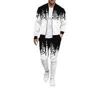 Sheey Chandal Hombre Completo Chandals Hombre Conjunto de Ropa Costura Cremallera Chándal Hombre Completo Traje Deportivo Pantalones Abrigo Chaqueta Jersey para Primavera Otoño Invierno Trabajo