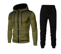 Sheey Chandal Hombre Completo Chandals Hombre Conjunto de Ropa Costura Cremallera Chándal Hombre Completo Traje Deportivo Pantalones Abrigo Chaqueta Jersey para Primavera Otoño Invierno Trabajo, XL