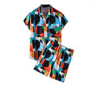 Sheey Conjunto Camisa Playa Hombre Verano,Camisas Hawaianas Hombre Camisas Hombre Estilo Hawaii Camisa Negra Hombre Tallas Grandes Camisa Hawaiana Flores Moda