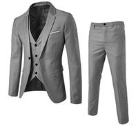 Sheey Traje Ajustado para Hombre, Chaqueta Chaleco y Pantalones de 3 Piezas con un Botón Fiesta Boda Negocios Ropa Deporte Abrigo Jersey Otoño Invierno Inicio Trabajo