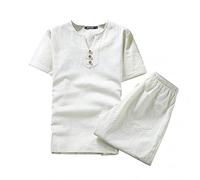 Sheey Verano Lino Camiseta Conjunto Chandal Hombre Completo Camisas Shirt Manga Corta Chándal de Futbol,Bolsillos Hawaii Talla Grande Playa Deportivas Conjunto Deportivo Hombre Camisas Regalo