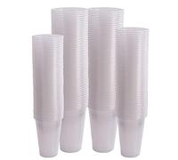 Shefa 3000 vasos de plástico transparente, vasos de fiesta de plástico para cerveza, agua y jugo, vasos de plástico para postres y bebidas frías, vasos de aguanieve y vasos de batido, vasos de cóctel