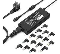 shefor 90W Universal Cargador Portátil Compatible con HP Lenovo Acer ASUS DELL Toshiba Sony Samsung Fujitsu MSI Medion 15V 16V 18V 18,5V 19V 19,5V 20V con 15 Enchufes Adaptadores