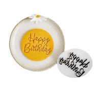 SHEGOTO Moldes de galletas inglesas de feliz cumpleaños, adecuados para entusiastas creativos de la repostería y celebraciones de festivales