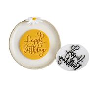 SHEGOTO Moldes de galletas inglesas de feliz cumpleaños, adecuados para entusiastas creativos de la repostería y celebraciones de festivales