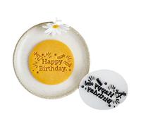 SHEGOTO Moldes de galletas inglesas de feliz cumpleaños, adecuados para entusiastas creativos de la repostería y celebraciones de festivales