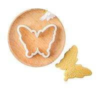 SHEGOTO Moldes de silicona para fondant de mariposa, multiusos, con sello de mariposa, molde para galletas para dulces y pasteles
