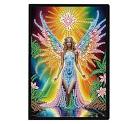 SHEGZHUC 14.5x21cm Diamond Painting Cuaderno A5 en Blanco Libro de Diamantes Pintura de Diamantes Cuaderno Pintura de Diamantes con Strass Piedras Especiales Diario para Niñas Regalos (Ángel con Alas)