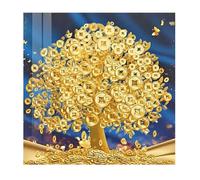 SHEGZHUC 30 x 30 cm Diamond Painting Goldbaum Kupfermünzen Geld Malen nach Zahlen Baum Diamant Painting Bilder Lebensbaum Bäume Diamant Malerei Kunst Stickerei Kreuzstich Bilder Geschenk