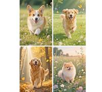 SHEGZHUC 4 paquetes de pintura de diamantes adultos perros Golden Retriever, 30 x 40 cm pintura de diamantes cuadros Husky Corgi, mosaico bordado punto de cruz arte regalo, decoración de pared para