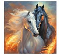 SHEGZHUC 40 x 40 cm pintura de diamantes caballos fuego pintura por números caballos pintura de diamantes animales adultos mosaico pintura diamante arte bordado punto de cruz imágenes regalo