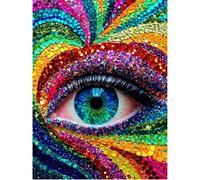 SHEGZHUC 40 x 50 cm Diamond Painting Adult Eye Rainbow Glitter