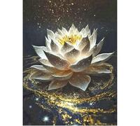 SHEGZHUC 40 x 50 cm Diamond Painting Lotus Diamond Painting 5D Diamond Painting Lotus Diamond Painting Flower Lotus Zen Mosaico Diamante Pintura Arte Bordado Punto de Cruz Imágenes Regalo Decoración