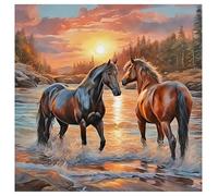 SHEGZHUC 40 x 50 cm, piedras angulares, pintura de diamantes, caballos grandes, pintura por números, caballos, pintura de diamantes, animales, pintura de diamantes, arte, bordado, punto de cruz,