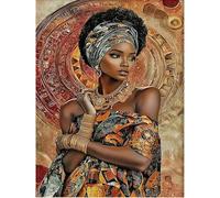 SHEGZHUC 40 x 50 cm piedras angulares pintura diamante mujer africana con falda dorada pintura de diamantes mujeres bellezas mosaico pintura diamante arte bordado punto de cruz imágenes regalo