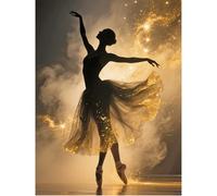 SHEGZHUC 40 x 50 cm pintura de diamante bailarina para adultos luz de estrella, cuadros de pintura de diamantes ballet mujer bailarina, mosaico bordado punto de cruz arte regalo, decoración de pared