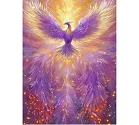 SHEGZHUC 40 x 50 cm Pintura de diamante Fénix Grande Violeta Pintura Diamante Pájaro Llama Pintura Diamante Imágenes Animales Mosaico Pintura Diamante Arte Bordado Punto de Cruz Imágenes Regalo