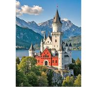 SHEGZHUC 40 x 50 cm Pintura de diamante para adultos Castillo de Neuschwanstein, pintura de diamantes cuadros de Alemania Paisaje, Mosaico Bordado Punto de Cruz Arte Regalo Decoración de Pared para