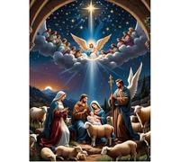 SHEGZHUC 40 x 50 cm pintura de diamante para adultos Jesús María Belén | Pintura de diamantes cuadros Josef Ángel Belén Estrellas Mosaico Bordado Punto de Cruz Arte Regalo Decoración de Pared para