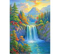 SHEGZHUC 40 x 50 cm pintura de diamante para adultos Victoria cascada grande, cuadros de pintura de diamantes paisaje, mosaico bordado punto de cruz arte regalo, decoración de pared para dormitorio