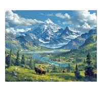 SHEGZHUC 50 x 40 cm, piedras angulares, pintura de diamantes, montañas, paisaje, lago de montaña, montañas, cebo, mosaico, pintura de diamantes, arte, bordado, punto de cruz, imágenes, regalo,