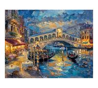 SHEGZHUC 50 x 40 cm piedras cuadradas pintura diamante ciudad venecia Italia puente de Rialto pintura de diamante paisaje mosaico pintura de diamantes arte bordado punto de cruz imágenes regalo
