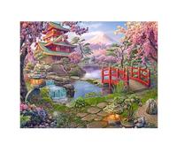 SHEGZHUC 50x40cm Diamond Painting Paisaje Montaña Fuji Diamond Painting Flor de cerezo Lago Pagoda Pintura Diamante Adulto Bordado Diamante Kit Completo Punto de Cruz Dormitorio Decoración