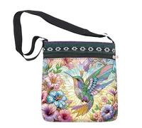 SHEGZHUC Bolsa de pintura de diamantes bolsa de tela bolsa de cosméticos bolso de mano para niñas mujeres kit de manualidades regalo || flores de pájaro colibrí