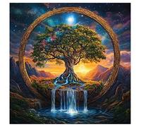 SHEGZHUC Cuadro de diamantes Árbol de la Vida 30 x 30 cm Árbol de la Vida Pintura Diamante Cascada Mosaico Pintura Diamante Pintura Arte Bordado Punto de Cruz Imágenes Regalo Decoración de Pared