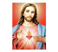 SHEGZHUC Cuadro de diamantes con forma de corazón de Jesús, 40 x 50 cm, pintura de diamantes, corazón llamativo, Cristo Jesucristo, cuadros para pintar por números, adultos, Jesús