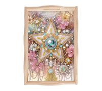 SHEGZHUC Diamond Painting - Bandeja para servir con asas (20 x 30 cm), diseño de estrella