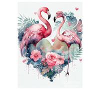 SHEGZHUC Diamond Painting Flamingo Rose 30x40cm Diamond Painting Imágenes Flamenco Diamante Pintura Corazón Amor Rosa Flores Diamante Pintura Arte Bordado Punto de Cruz Imágenes Regalo Decoración de
