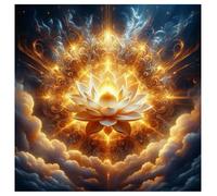 SHEGZHUC Diamond Painting Lotus Zen Gold 30 x 30 cm Diamond Painting Flower Diamond Painting Lotus Mosaico Diamante Pintura Arte Bordado Punto de Cruz Imágenes Regalo Decoración de Pared