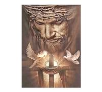 SHEGZHUC Kit de pintura de diamante para bricolaje, 40 x 50 cm, cruz de Jesús, palomas de pájaros, animales, artes y manualidades para adultos