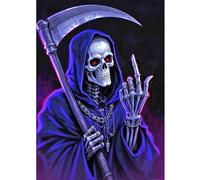 SHEGZHUC Pintura con diamantes para adultos, 30 x 40 cm, pintura de diamantes, calavera, horror gótico, Halloween, mosaico, bordado, punto de cruz, arte, regalo, decoración de pared para dormitorio