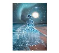 SHEGZHUC Pintura de diamante mujer bailarina 40 x 50 cm, 5D pintura de diamante adulto, bailarina, ballet, playa, mar, luna, elfos, princesa, paisaje