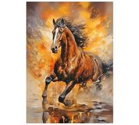 SHEGZHUC Pintura de diamantes caballos fuego 30 x 40 cm pintura de diamantes animales adultos pintura por números caballos mosaico pintura diamante arte bordado punto de cruz imágenes regalo