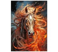 SHEGZHUC Pintura de diamantes caballos fuego 30 x 40 cm pintura por números caballos pintura de diamantes animales adultos mosaico pintura diamante arte bordado punto de cruz imágenes regalo