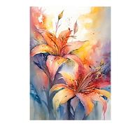 SHEGZHUC Pintura de diamantes de lirios de 40 x 50 cm, pintura de diamante de color rojo, 5D, pintura de diamantes por números, flores adultas, paisajes y naturaleza artesanal de cristal