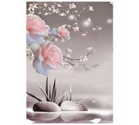 SHEGZHUC Pintura de diamantes de orquídeas 30 x 40 cm cuadros de pintura de diamante para adultos orquídeas diamante pintura loto Zen pintura de diamante arte bordado punto de cruz imágenes regalo